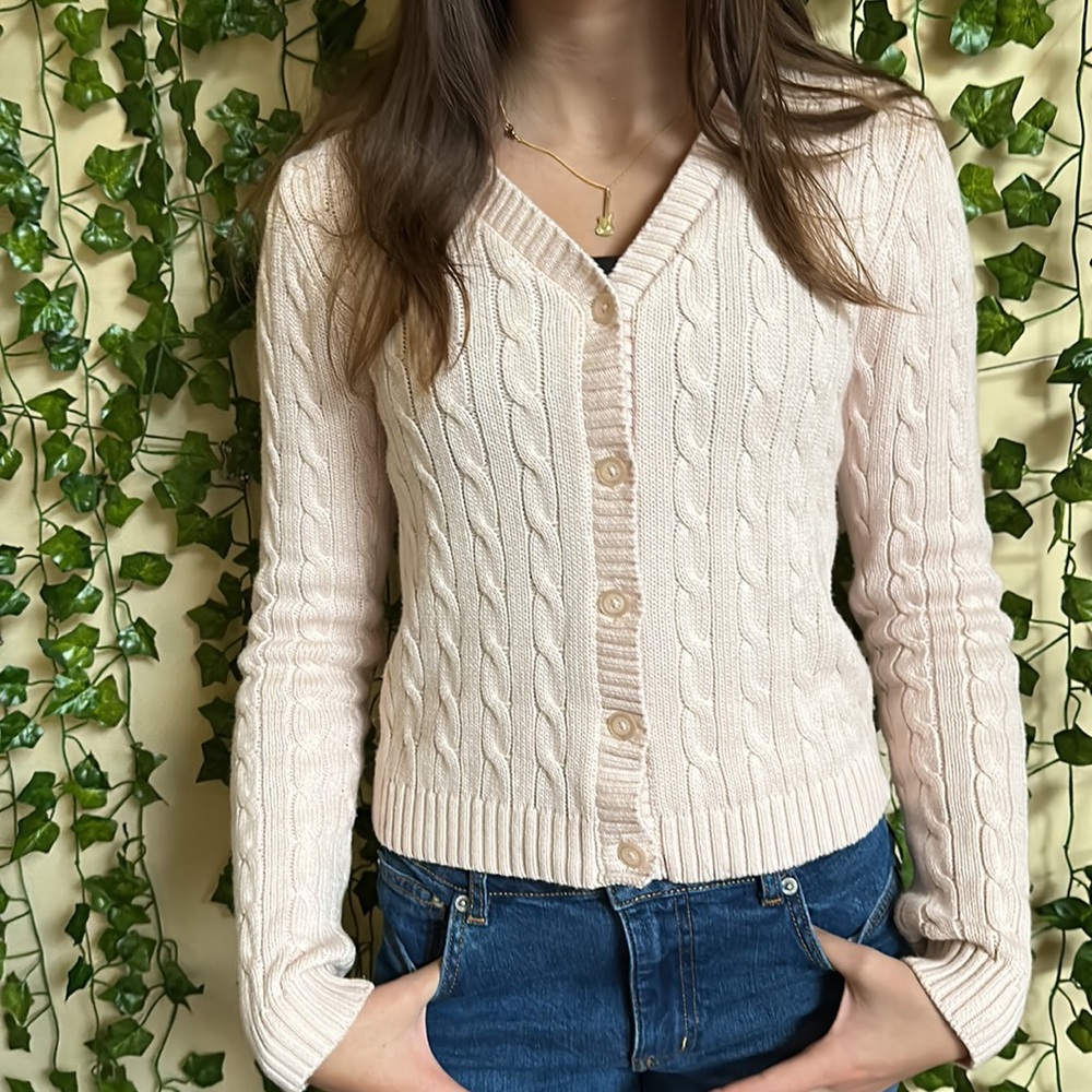 Brandy Melville Elizabeth Cable Knit Cardigan Sweater Gem